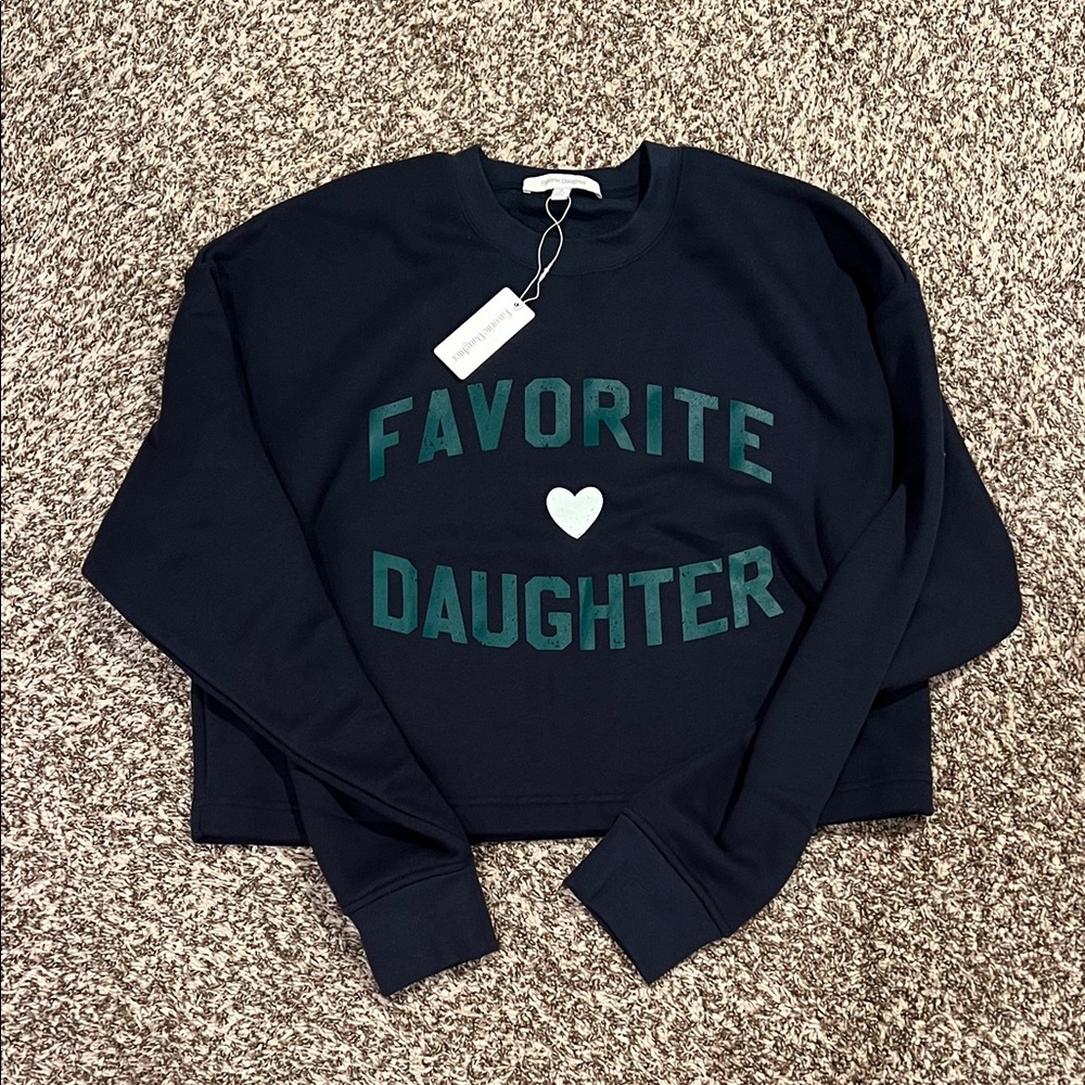 Favorite Daughter THE CROPPED FAVORITE DAUGHTER SWEATSHIRT × 1
navy emerald / XS